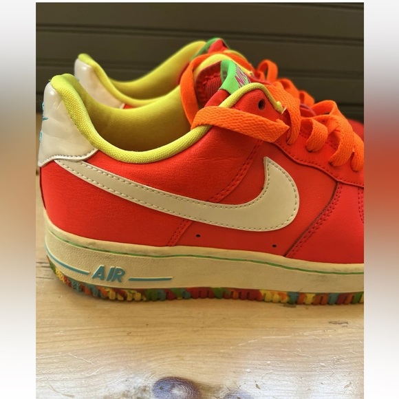 Nike Air Force 1 GS “Fruity Pebbles” Crimson Pink Fluid Shoes Girls Size 5.5 - Picture 3 of 8